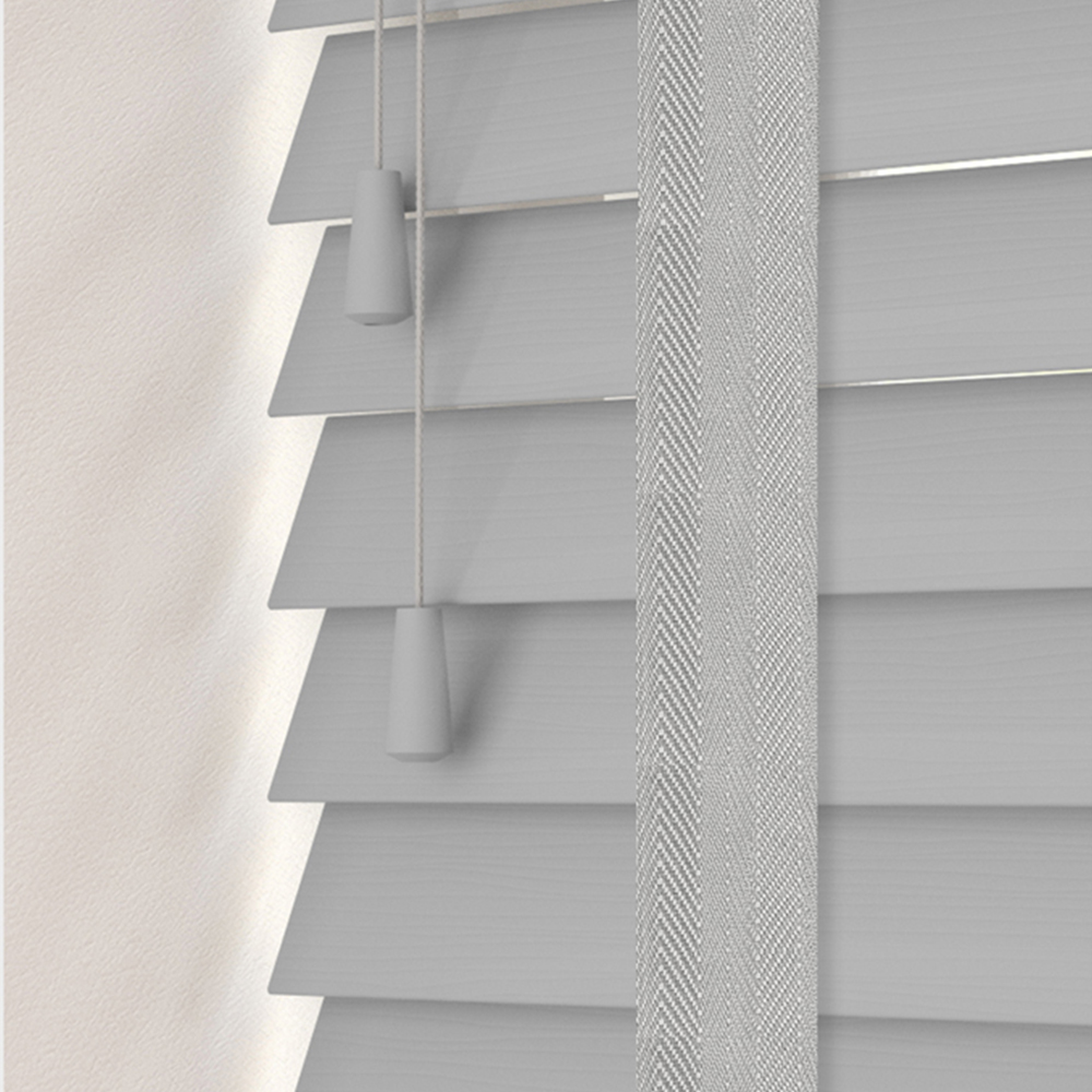 Caecus Faux Wood Tape Venetian Blind Light Grey 60 x 160cm Image 1