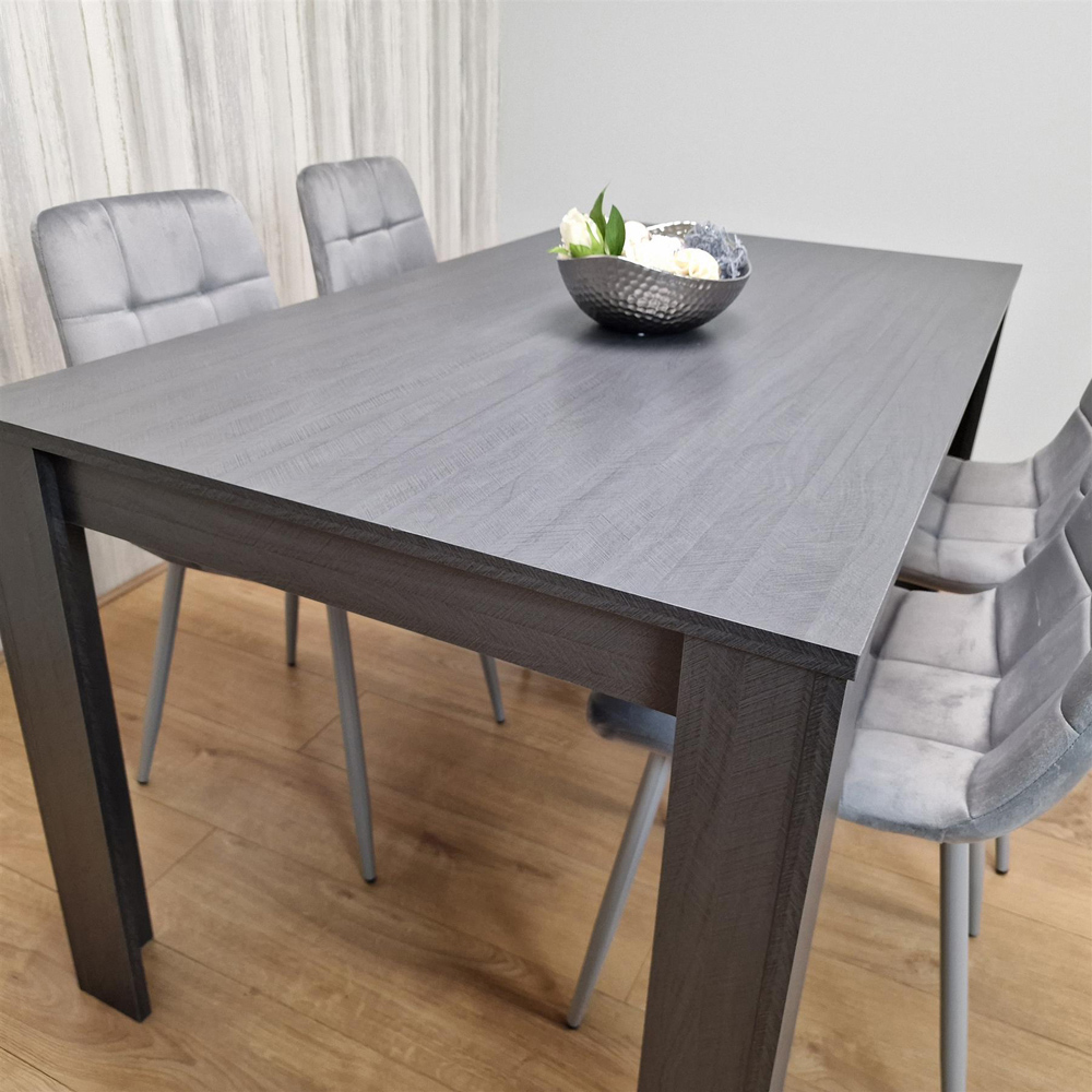 Portland 4 Seater Dining Set Dark Grey and Grey Image 5