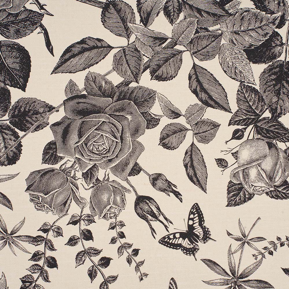 Living and Home Floral Pattern Beige and Black Peel and Stick Wallpaper Image 1