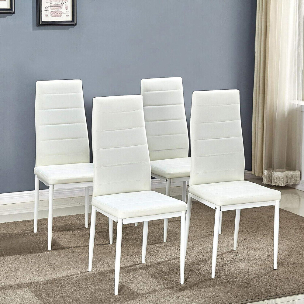 Portland Kosy Koala 4 Seater Modern Dining Set Grey and White Image 2