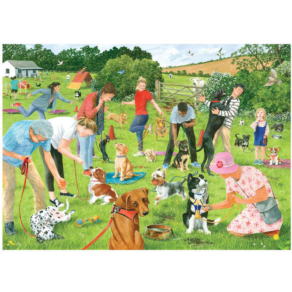 The House of Puzzles Puppy School 500 Piece Jigsaw Puzzle Image 1