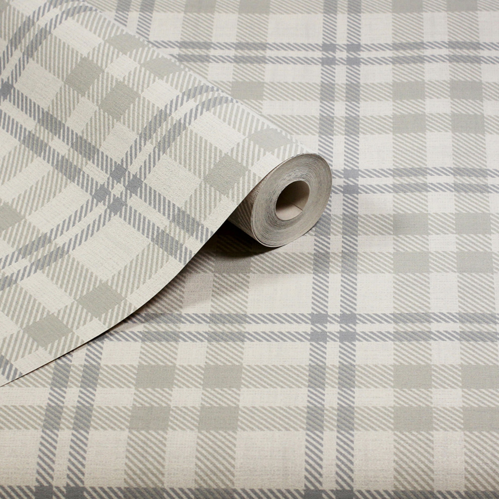 Arthouse Countryside Check Natural Wallpaper Image 2