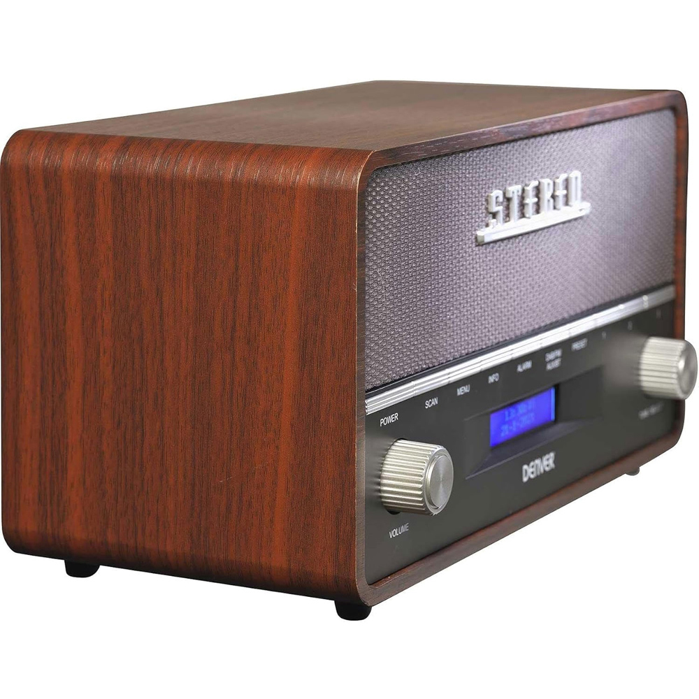 Denver DAB-36 Dark Wood Vintage Bluetooth DAB and DAB+ FM Radio Image 3