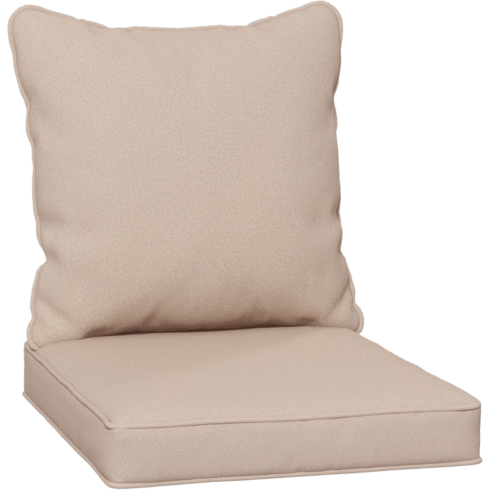 Outsunny Beige Back and Seat Replacement Cushion Set Image 1