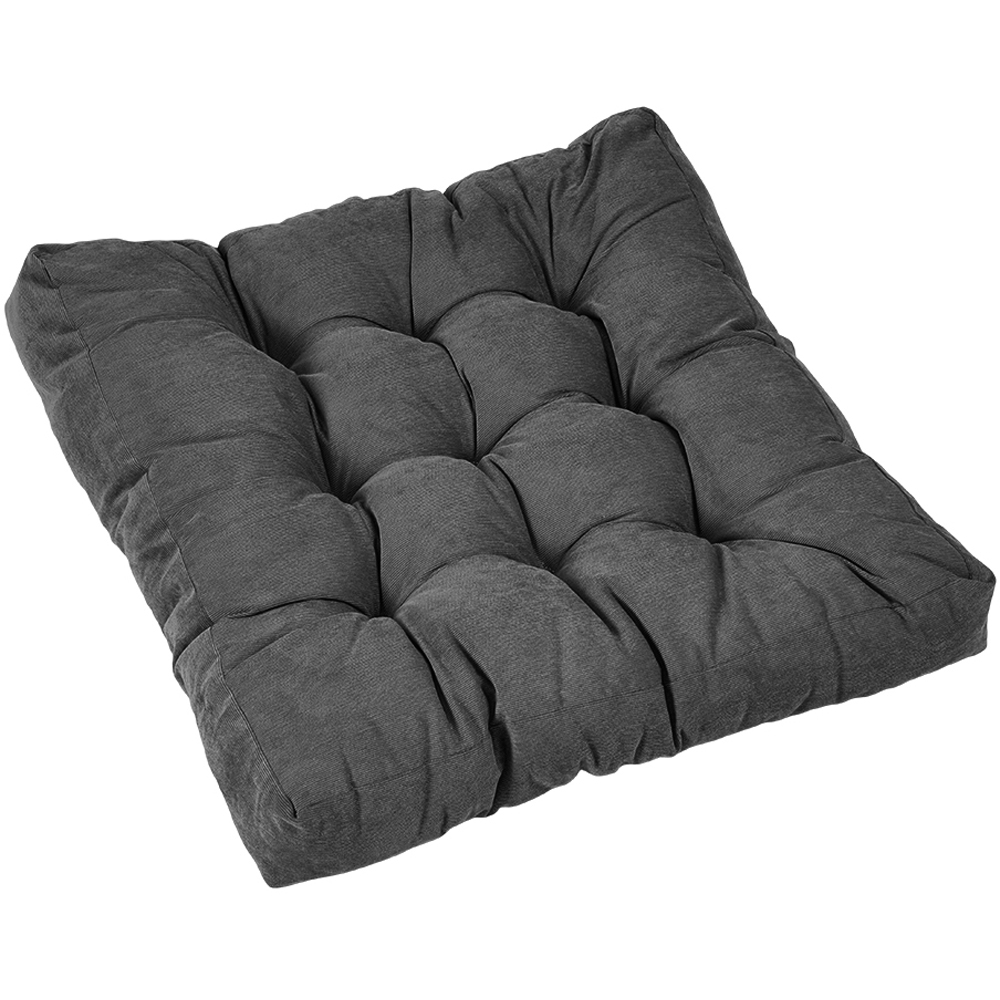 Living and Home Dark Coffee Soft Corduroy Chair Cushion 55 x 55cm Image 1