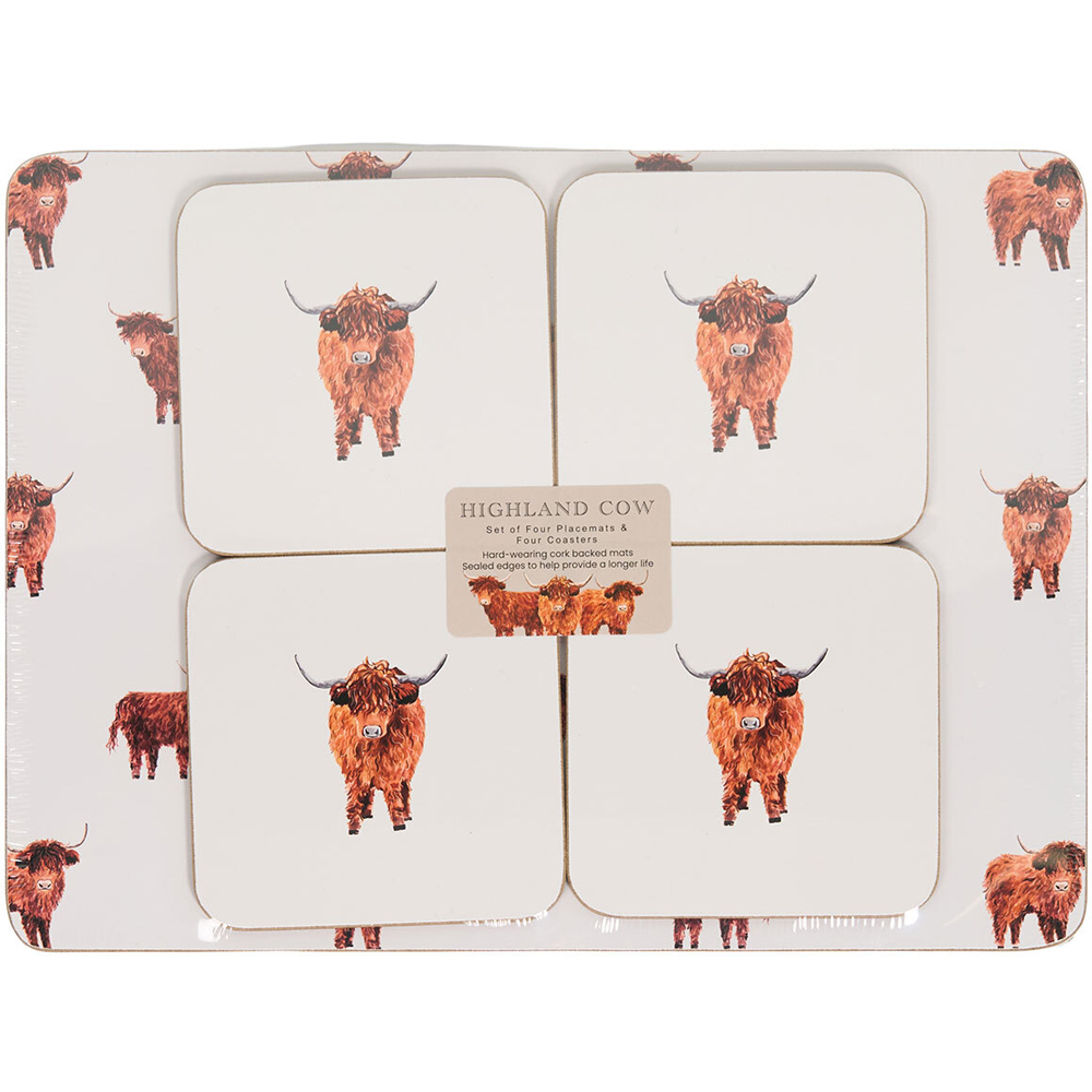 Highland Cow Placemat and Coaster Set Image 4