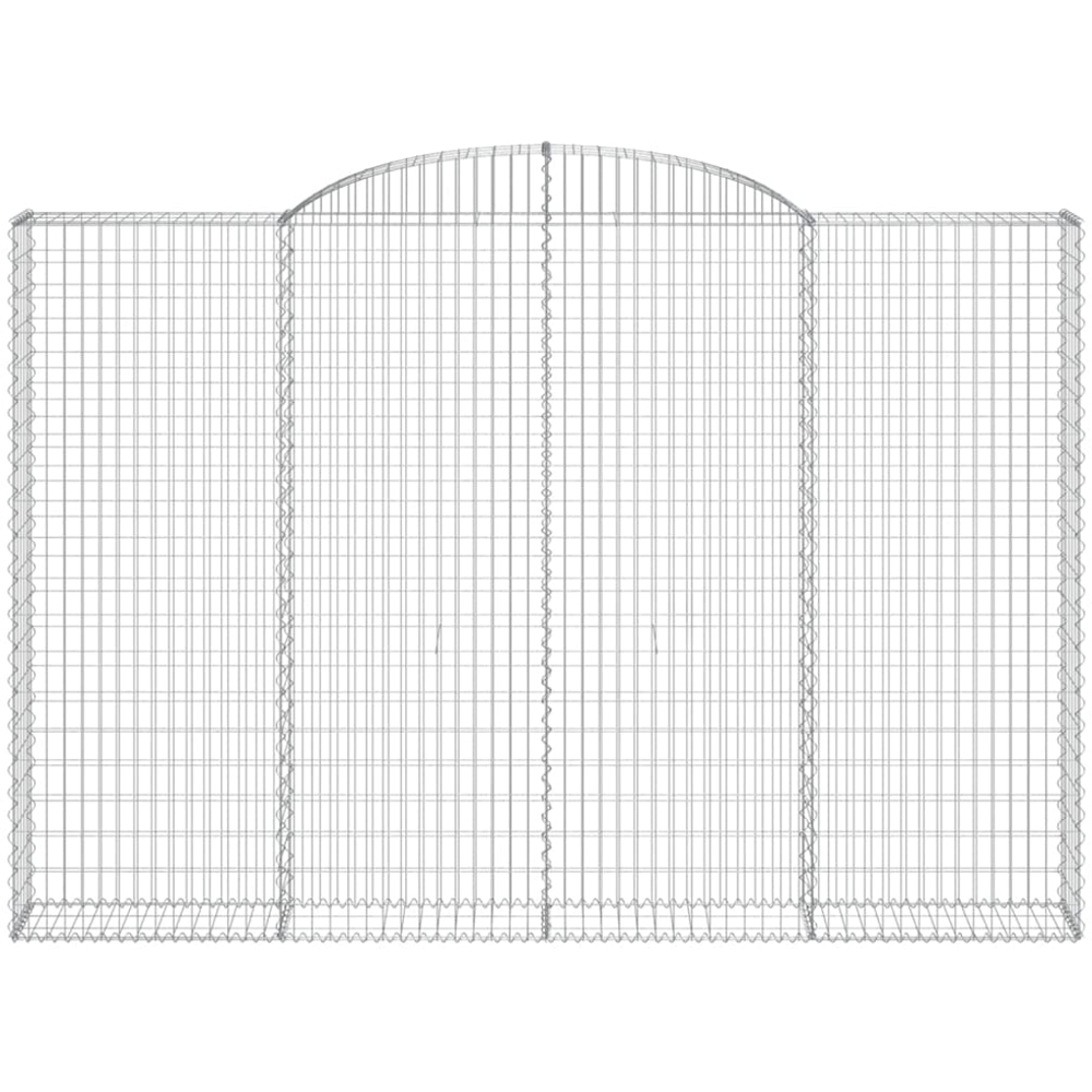 vidaXL Silver Galvanised Iron Arched Gabion Basket 300 x 30 x 200/220cm Image 2