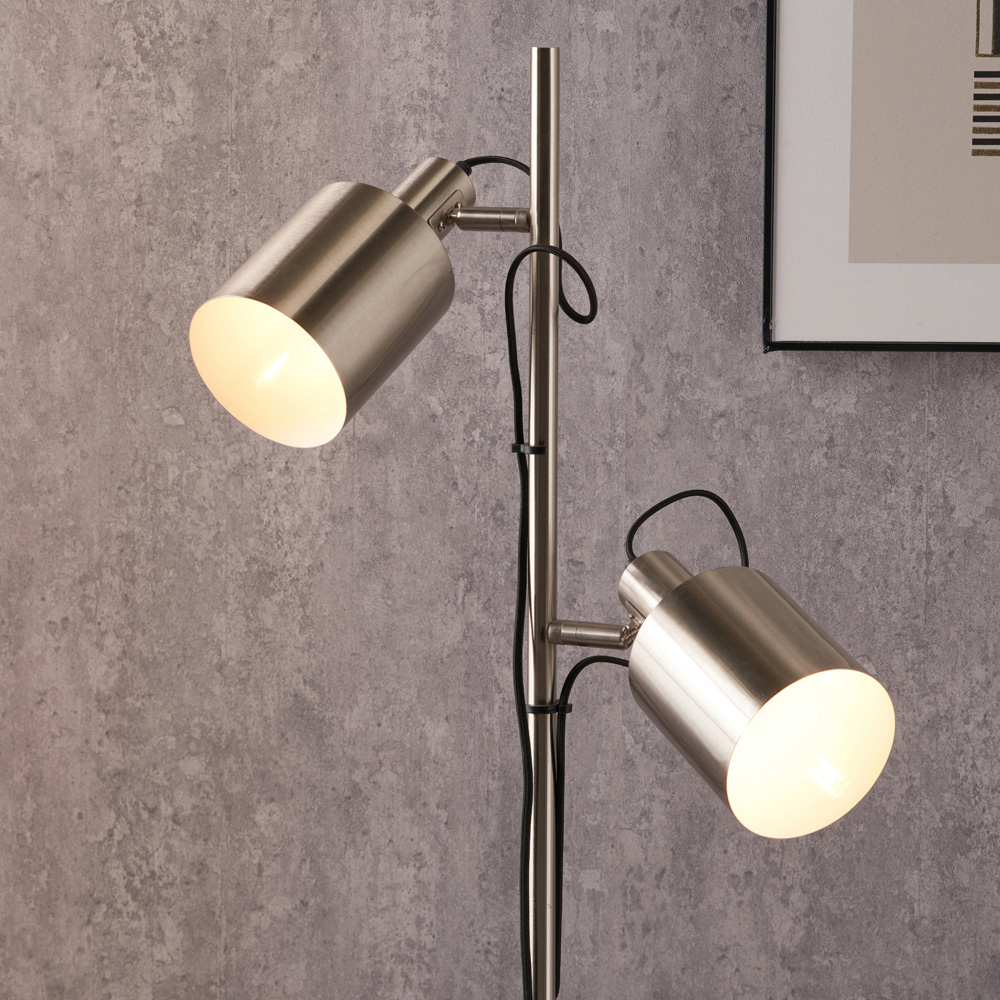 Pacific Lifestyle Aaron Brushed Chrome Metal Floor Lamp Image 3