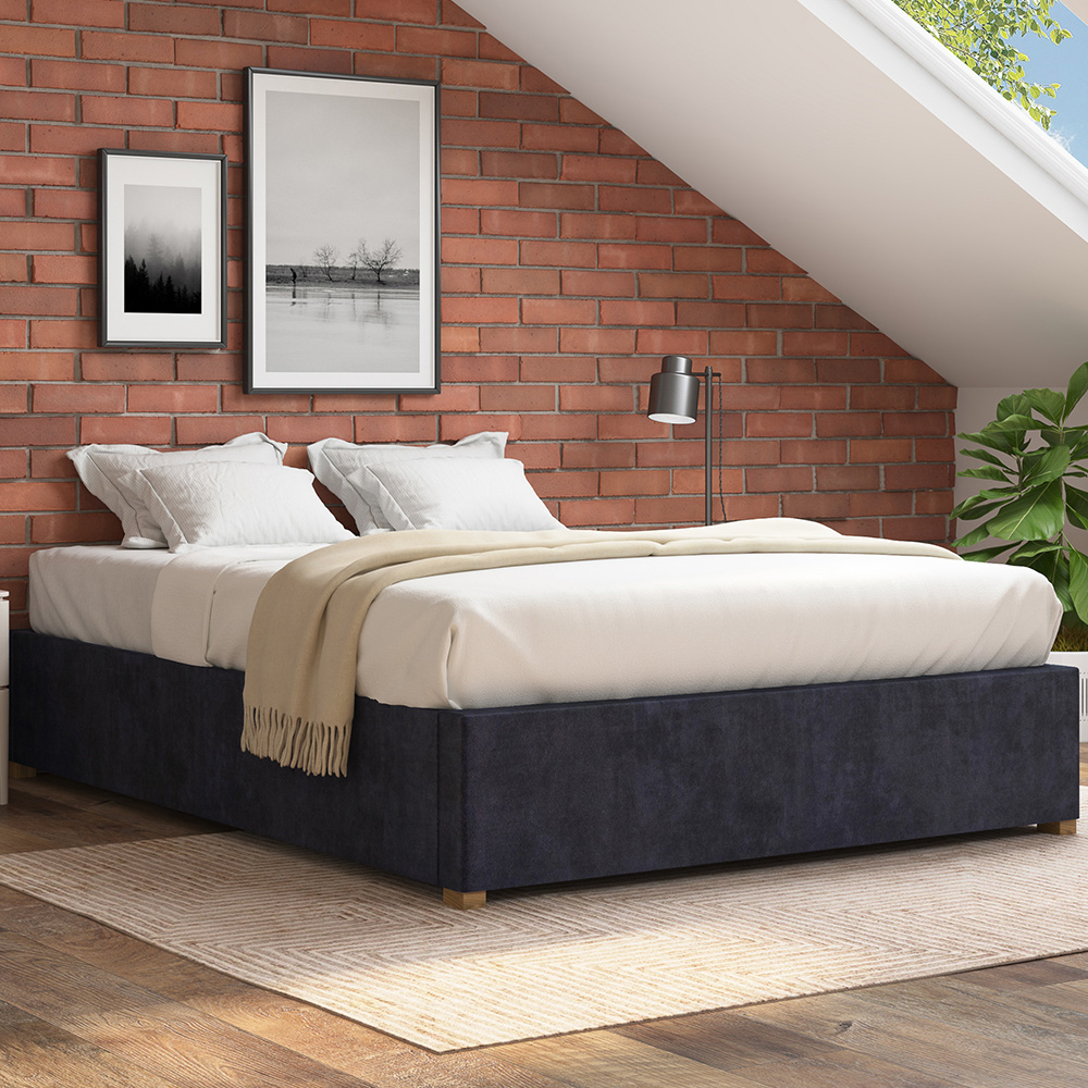 Aspire Furniture Single Ebony Plush Platform Ottoman Bed Image 1