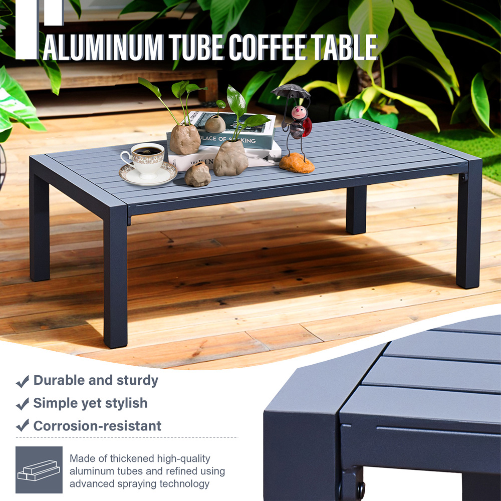 Oseasons Malibu 5 Seater Grey Aluminium Lounge Set Image 4