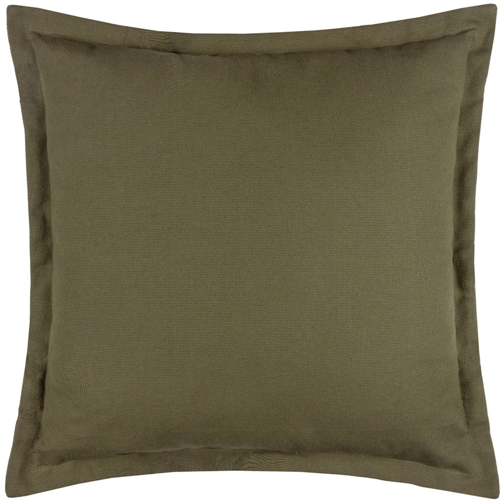 Yard Holmfirth Green Plain Cotton Canvas Cushion 45 x 45cm Image 1
