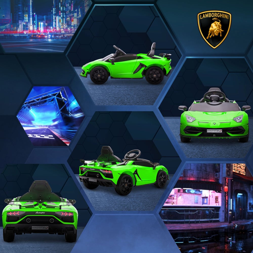 Tommy Toys Green Licensed Lamborghini Aventador Kids Electric Ride On Car Image 3