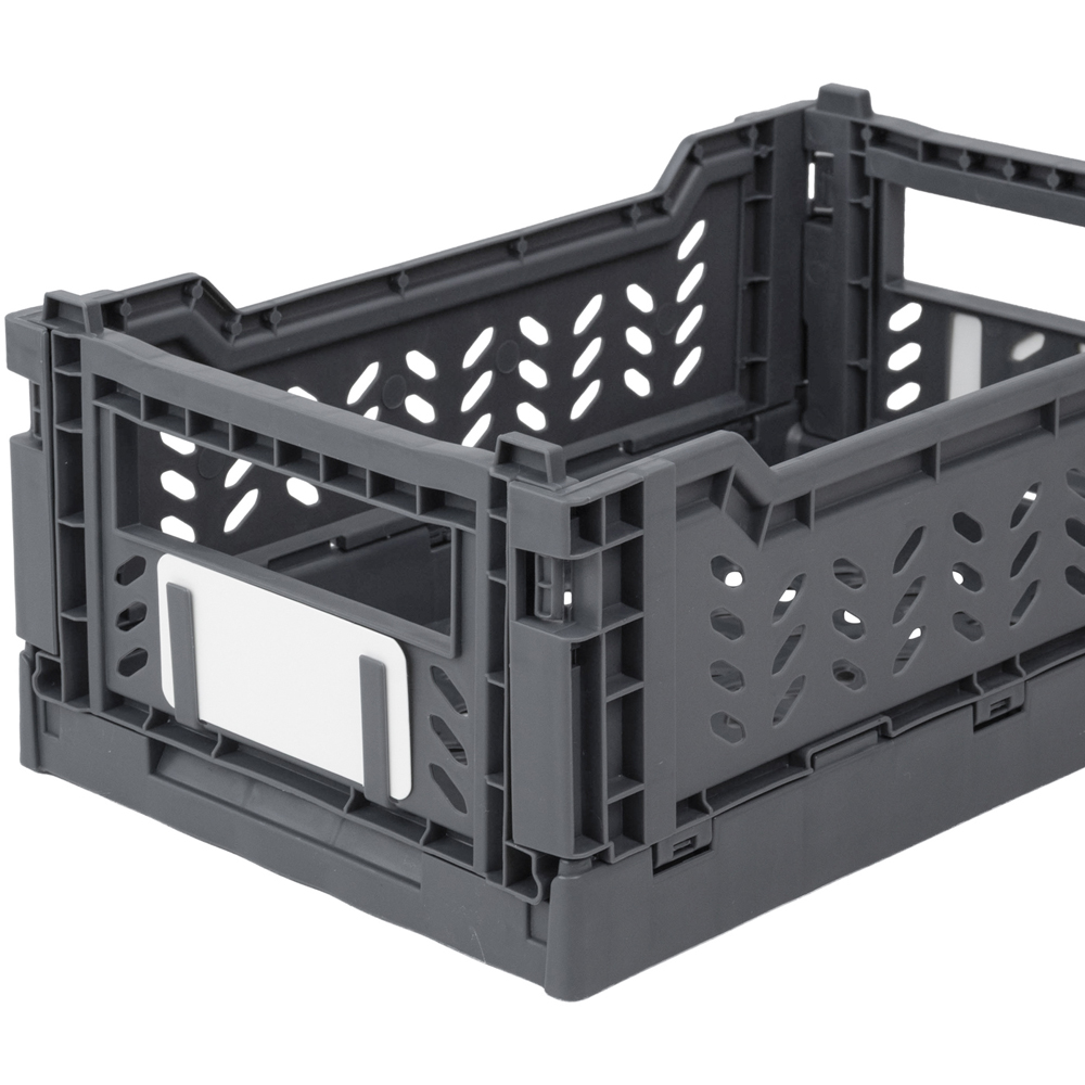 JVL Stackit Grey Foldable Storage Crate 4L 2 Pack Image 5