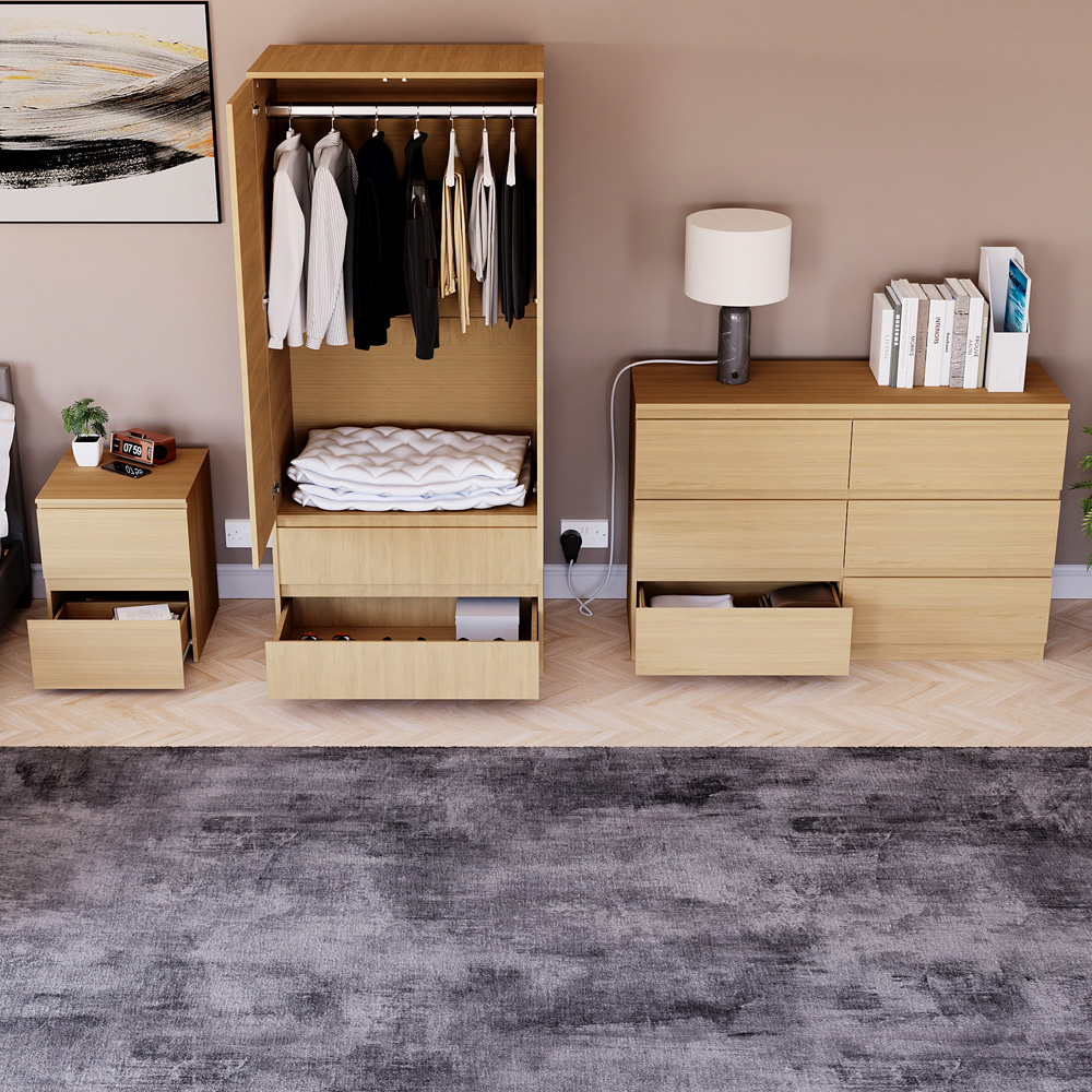 Vida Designs Denver Pine 3 Piece Bedroom Furniture Set Image 4