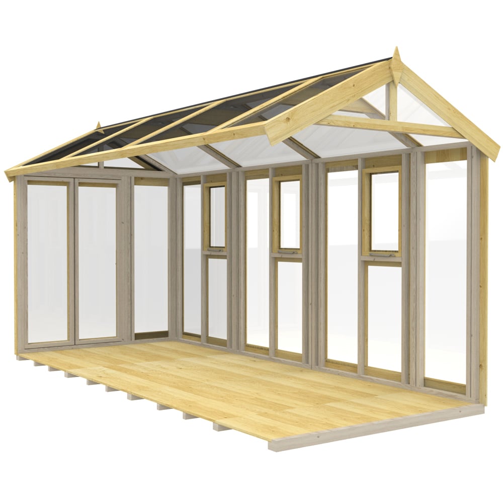 DIY Sheds Pressure Treated Tongue and Groove Timber and Glass 6 x 14ft Greenhouse Image 4