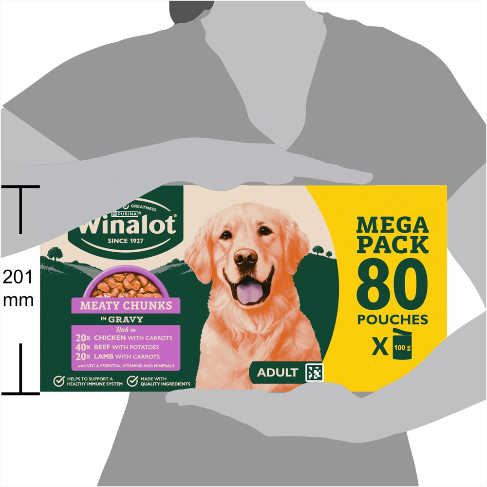 Pack of 80 Winalot Meaty Chunks in Gravy Wet Dog Food Image 4
