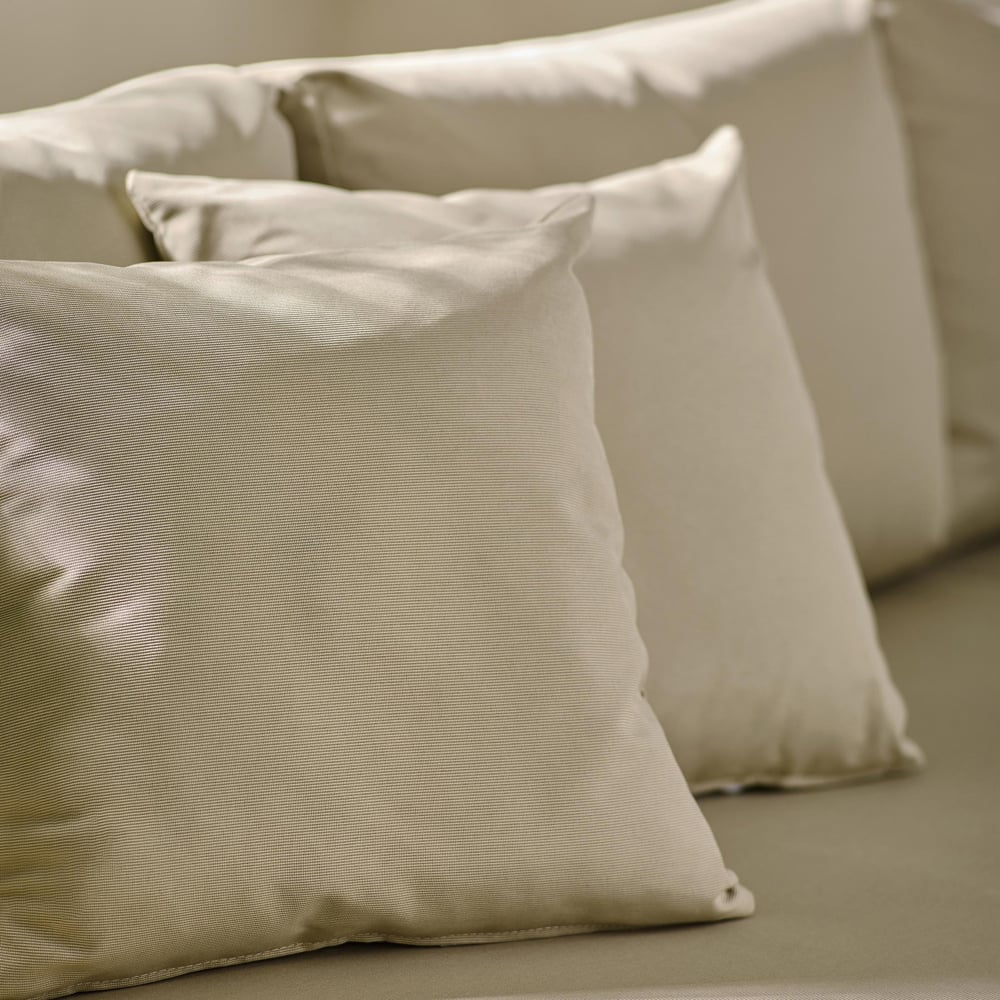 Furniturebox Bermuda 6 Seater White and Olive Garden Corner Sofa Set Image 4