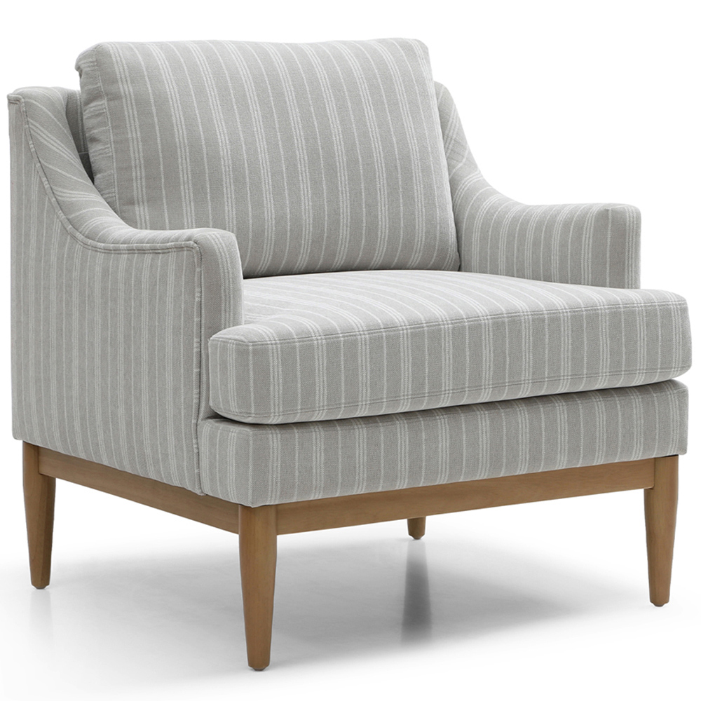 Brody Natural Strip Chenille Padded Back Armchair Image 3