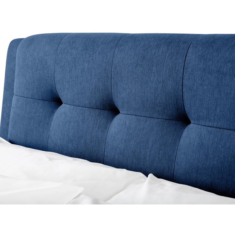 Julian Bowen Fullerton King Size Blue Linen Bed Frame with Underbed Drawers Image 7