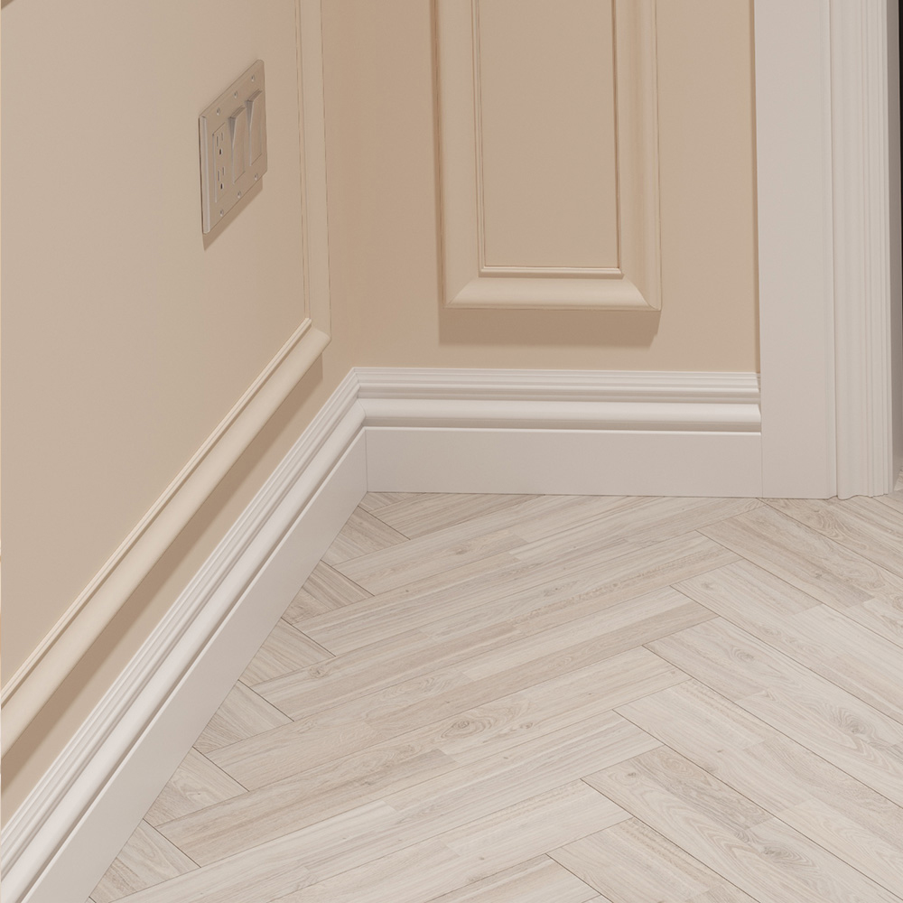 National Skirting White Vienna Primed Skirting Board 18mm 95 x 3040mm Image 2