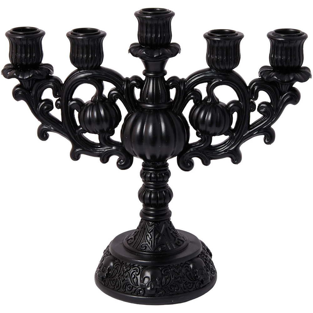 Pumpkin Halloween Candle Holder Black Image 3