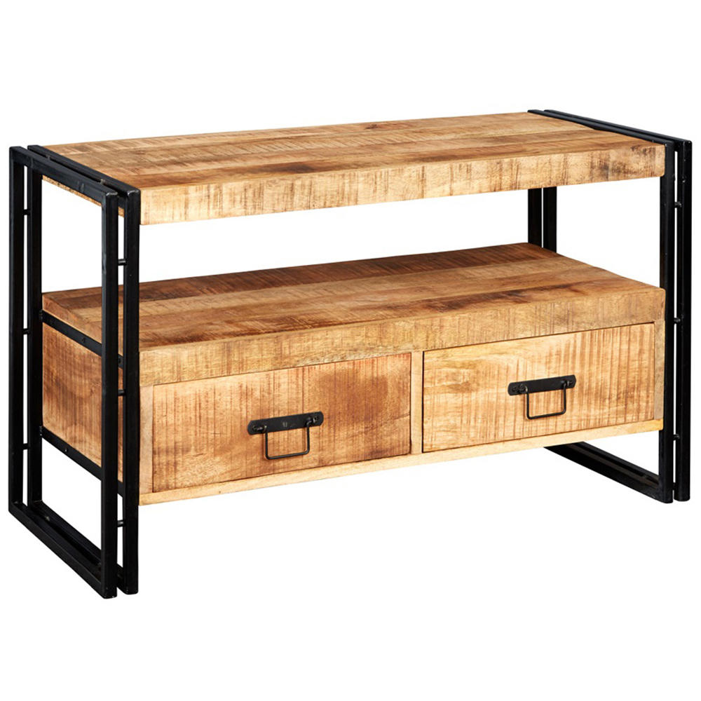 Brooklyn Carnaby 2 Drawer Single Shelf Industrial TV Unit Image 2