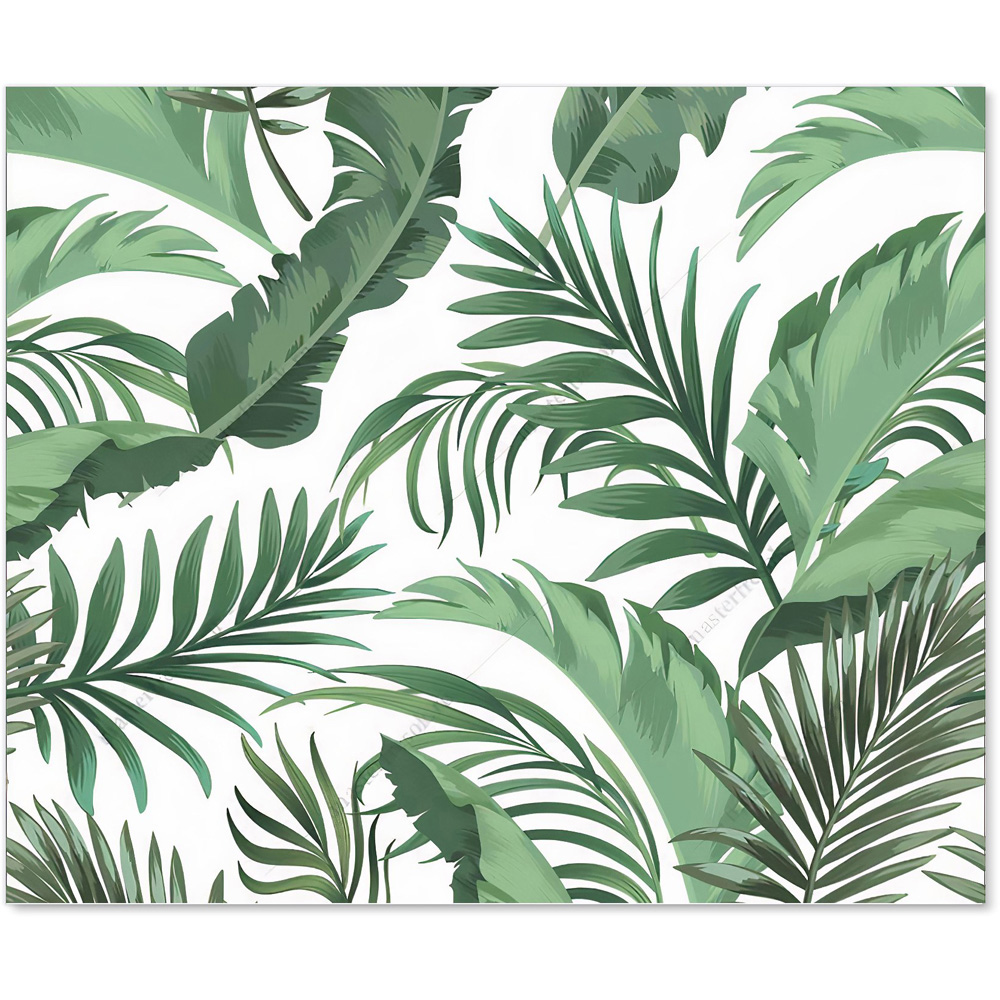 Warren Reed Designer Trendy Tropical Leaves Glass Kitchen Splashback 75 x 90cm Image 2