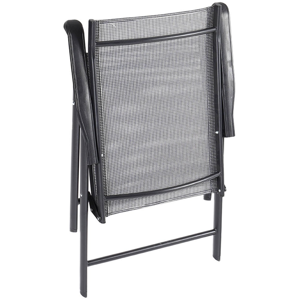 Living and Home Foldable 2 Seater Black Round Patio Set Image 3