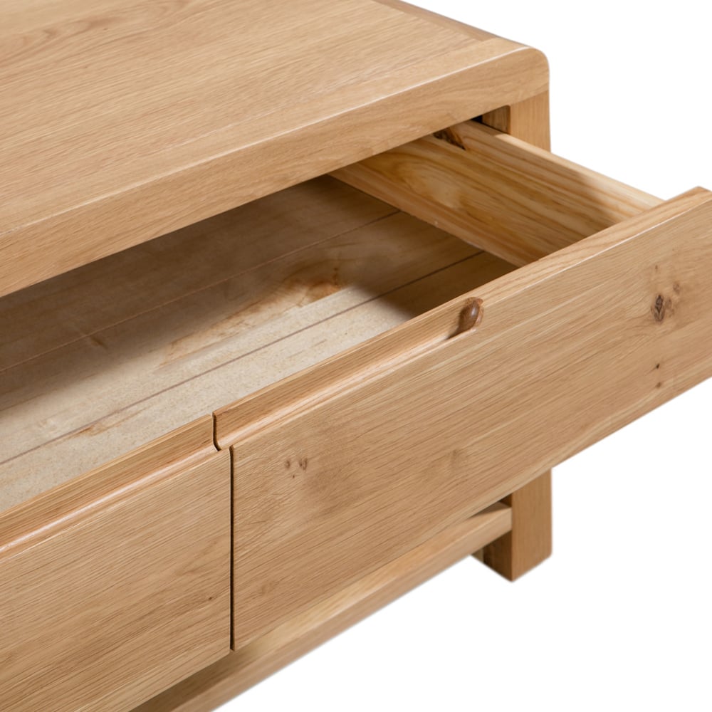 Julian Bowen Curve Single Drawer Oak Coffee Table Wilko