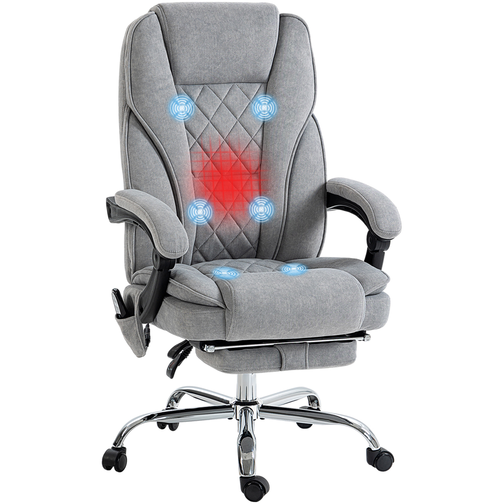 Vinsetto Grey Heated Reclining Massage Office Chair Image 2