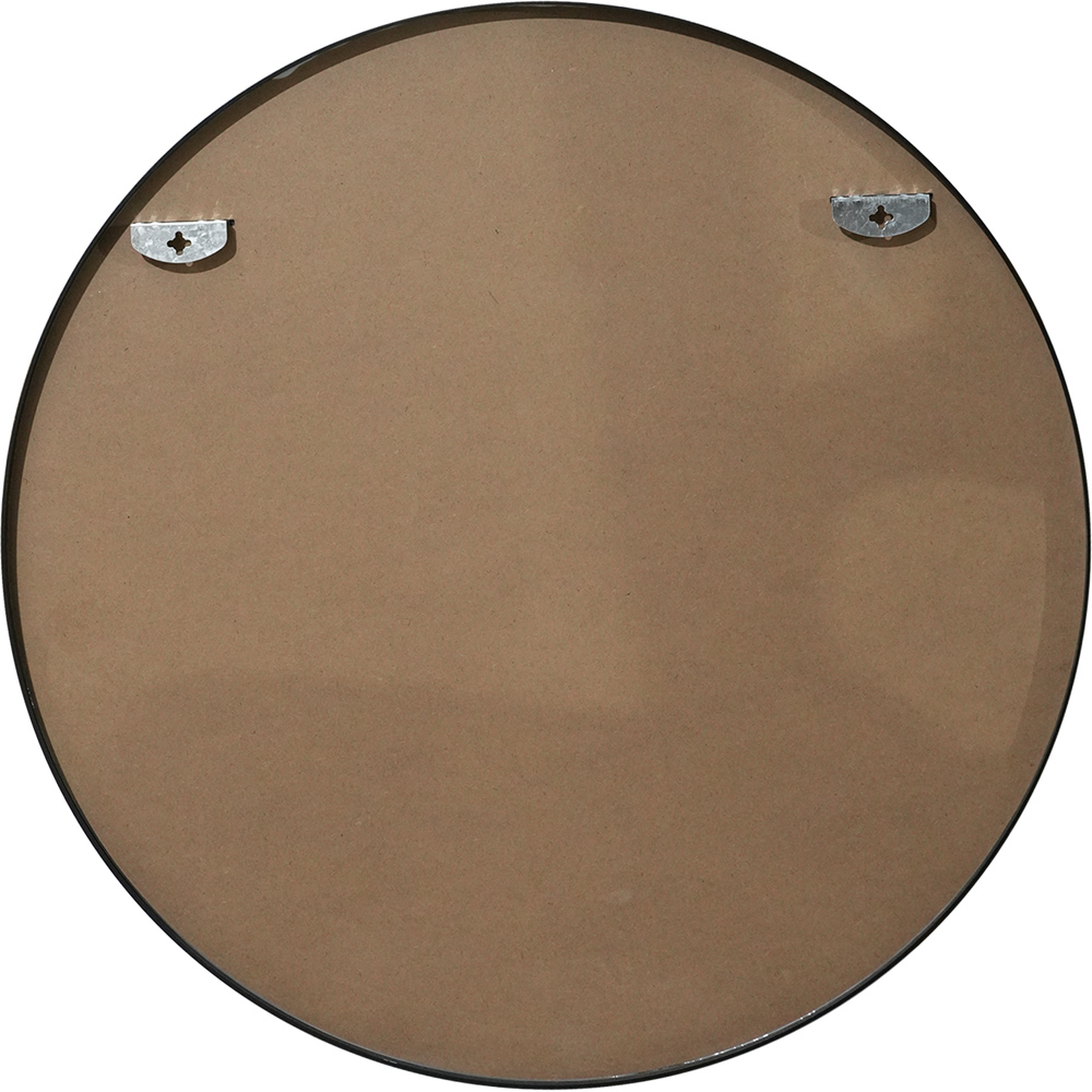 Metal Round Mirror Black Image 3