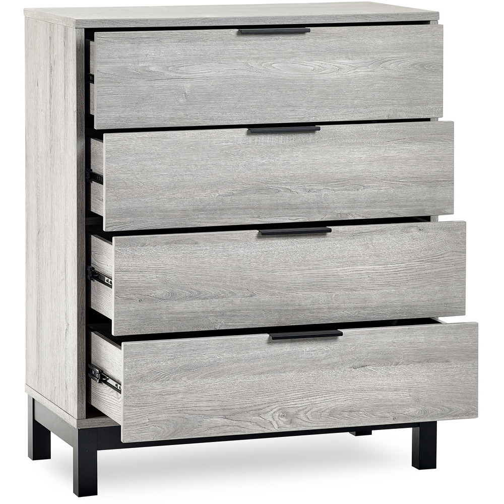 Julian Bowen Bali 4 Drawer Grey Oak Chest of Drawers Image 4