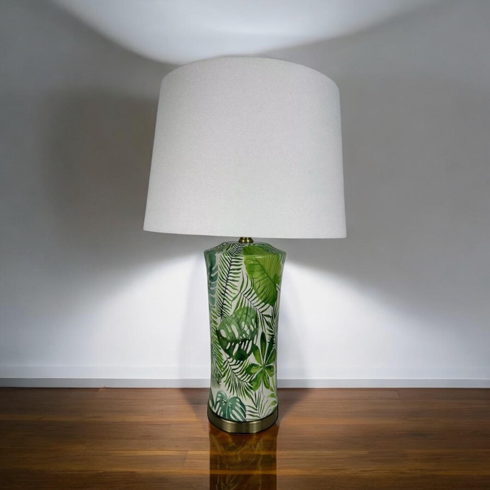 Acacia Home Green Ceramic Table Lamp with Shade 51cm Image 2
