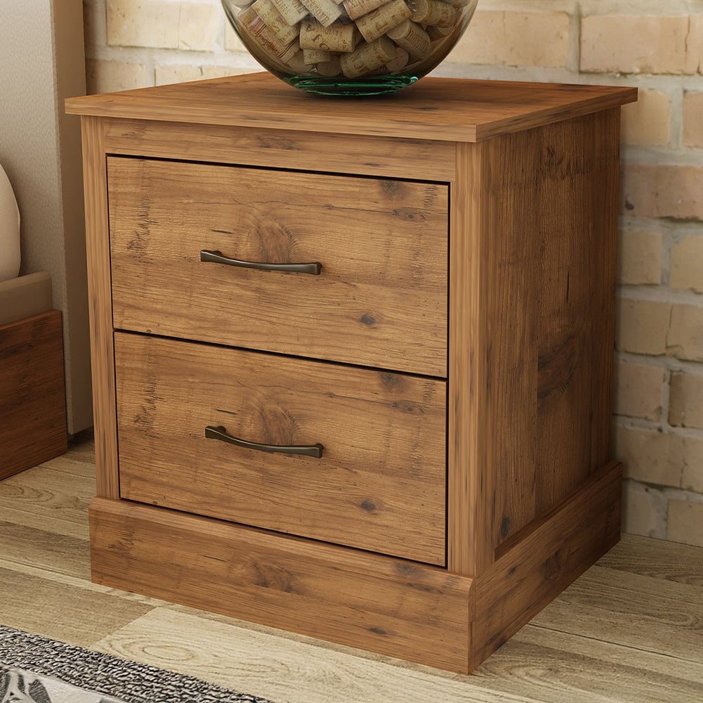 Camford 2 Drawer Bedside Table Image 1