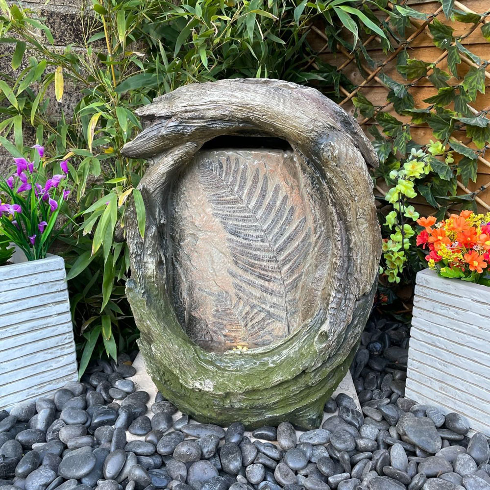 Tranquillity Fossil Leaf LED Water Feature Image 2