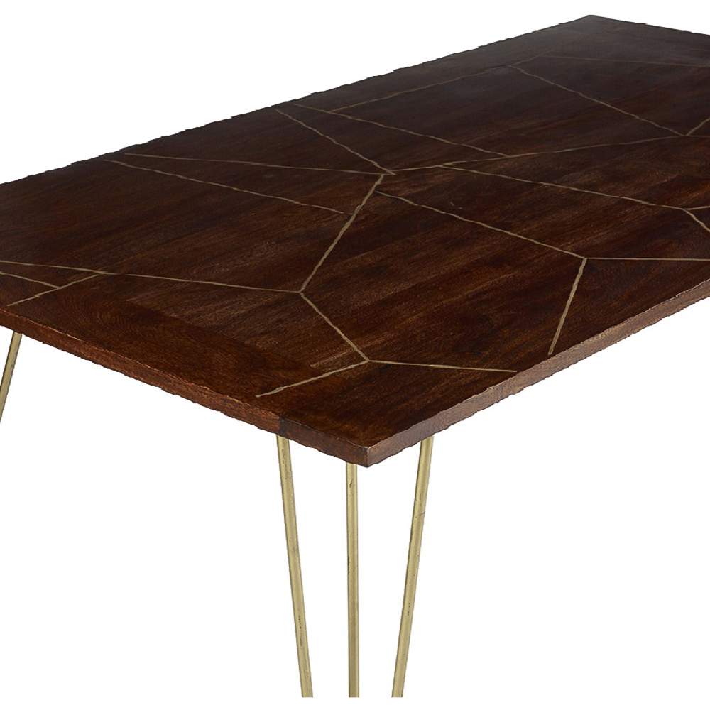 Brooklyn Ozella 4 Seater Dark Gold Dining Table Image 5