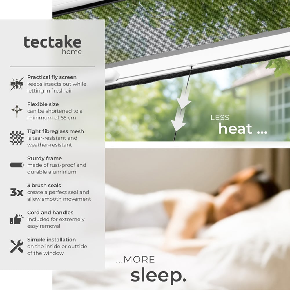 tectake Fly Screen Roller Blind 160 x 90cm Image 6