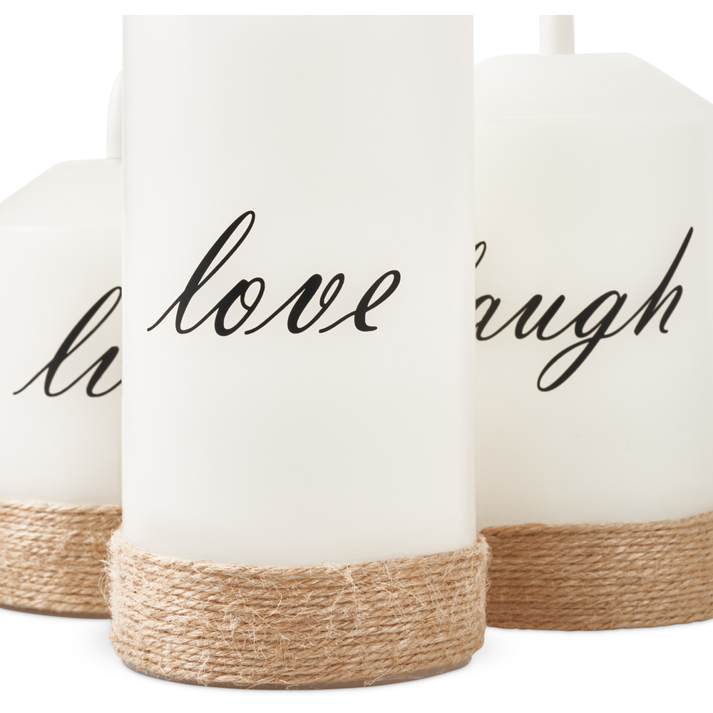 SA Products 3 Piece Live Love Laugh LED Candles Set Image 4