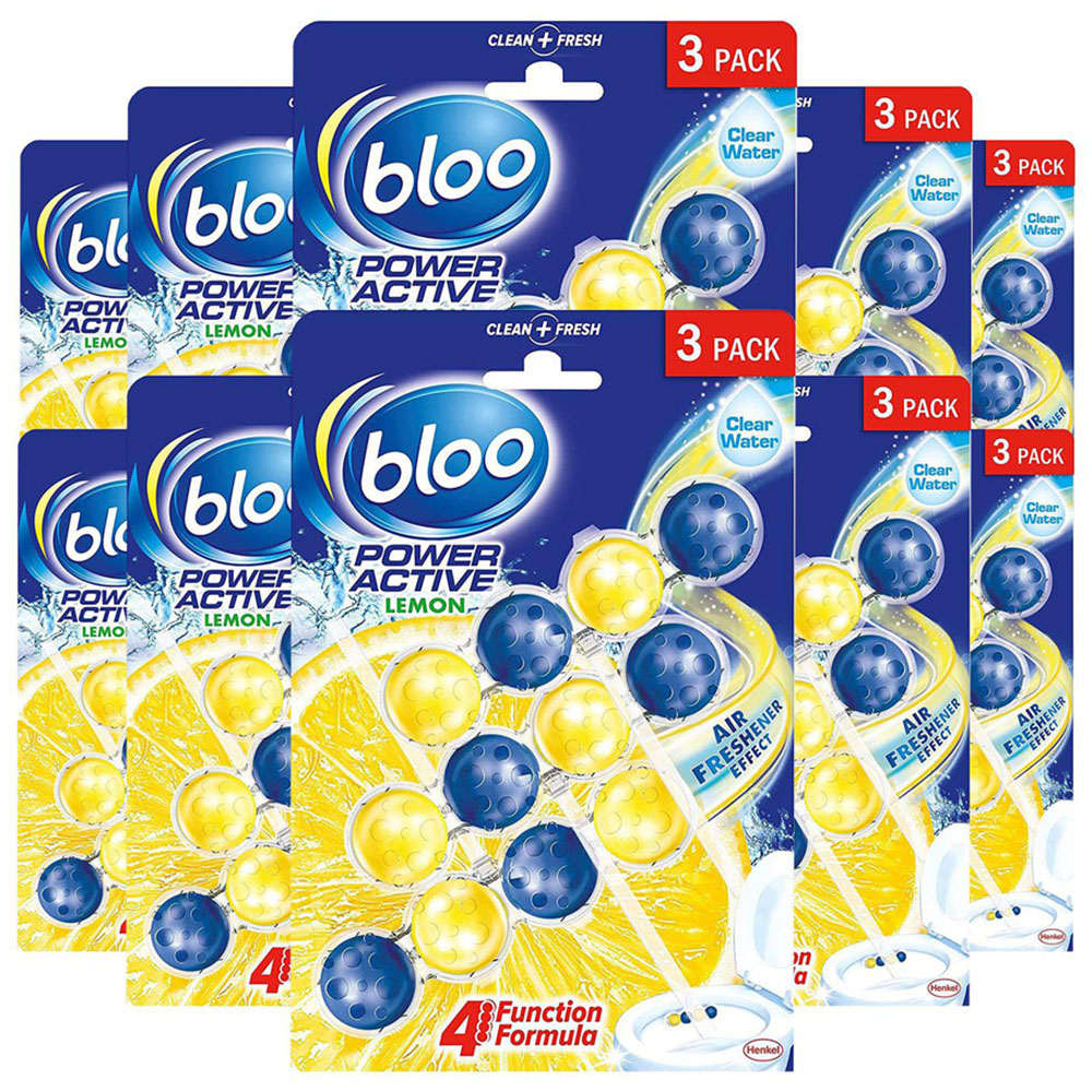 Bloo Power Active Lemon Anti Limescale Toilet Rim Block 50g 30 Pack Image 1