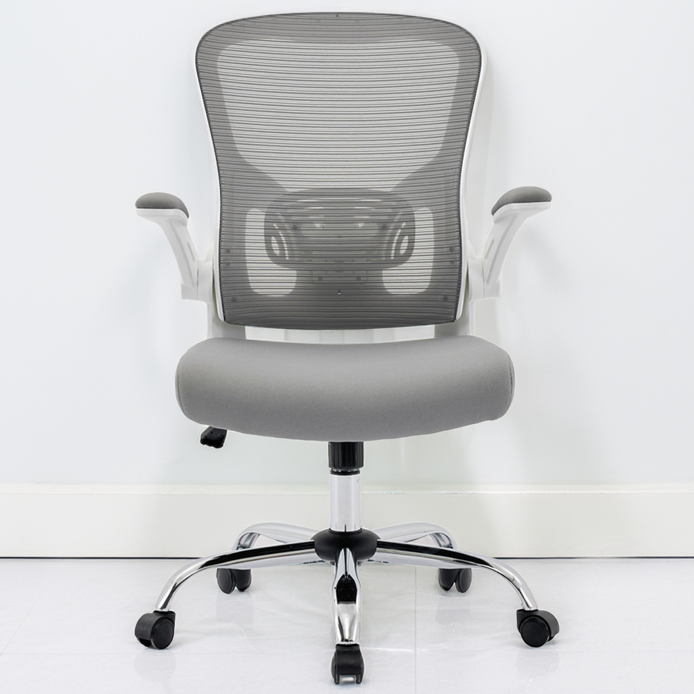 Shankar Prime Grey and White Mesh Office Chair Image 1
