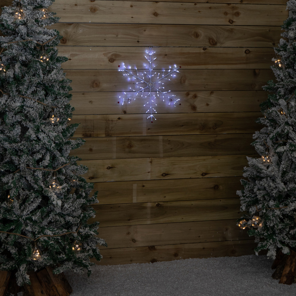 Samuel Alexander White LED Light Up Metal Christmas Snowflake Decoration Image 8