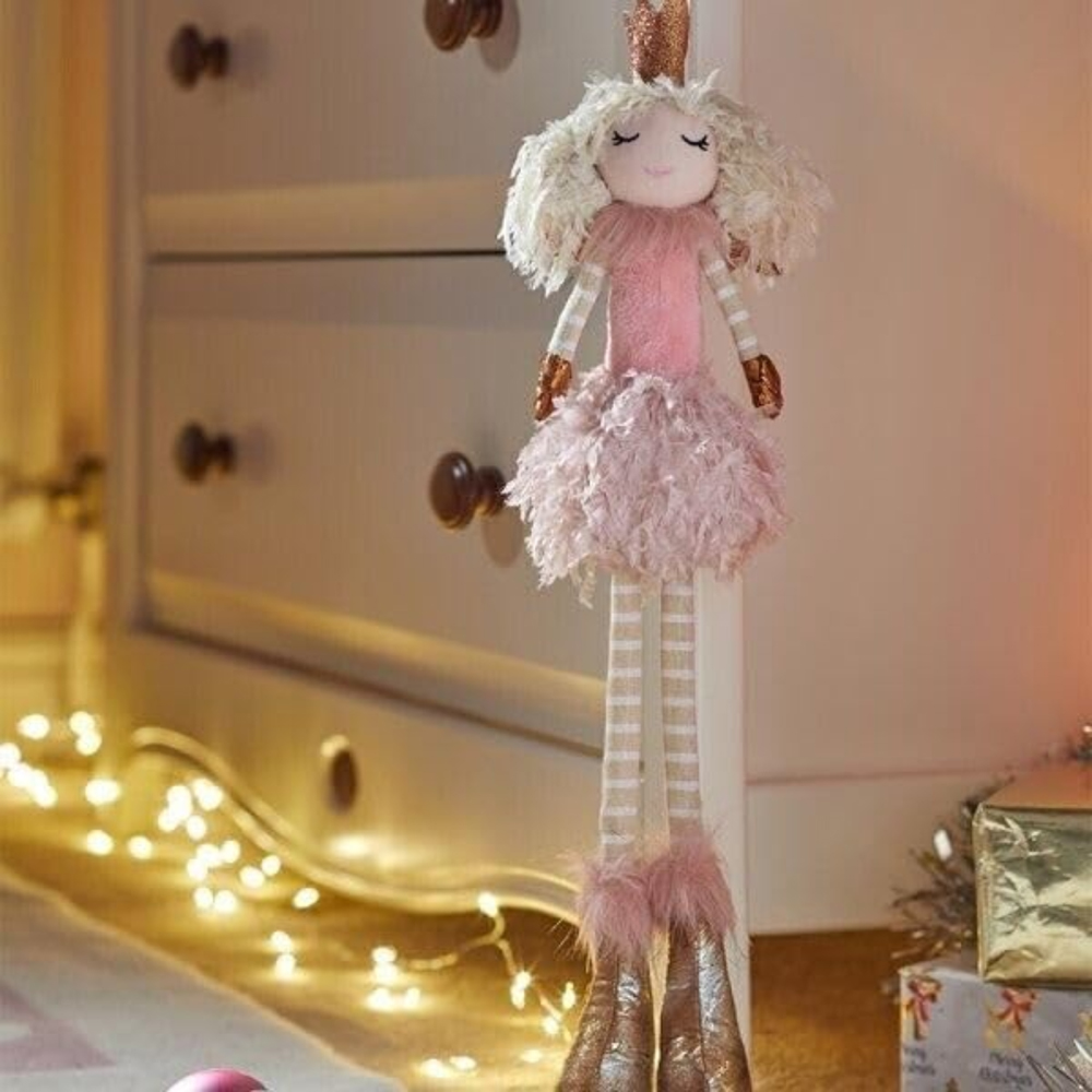 Marco Paul Pink Plush Fairy Princess Gonk with Crown Christmas Decoration Image 3