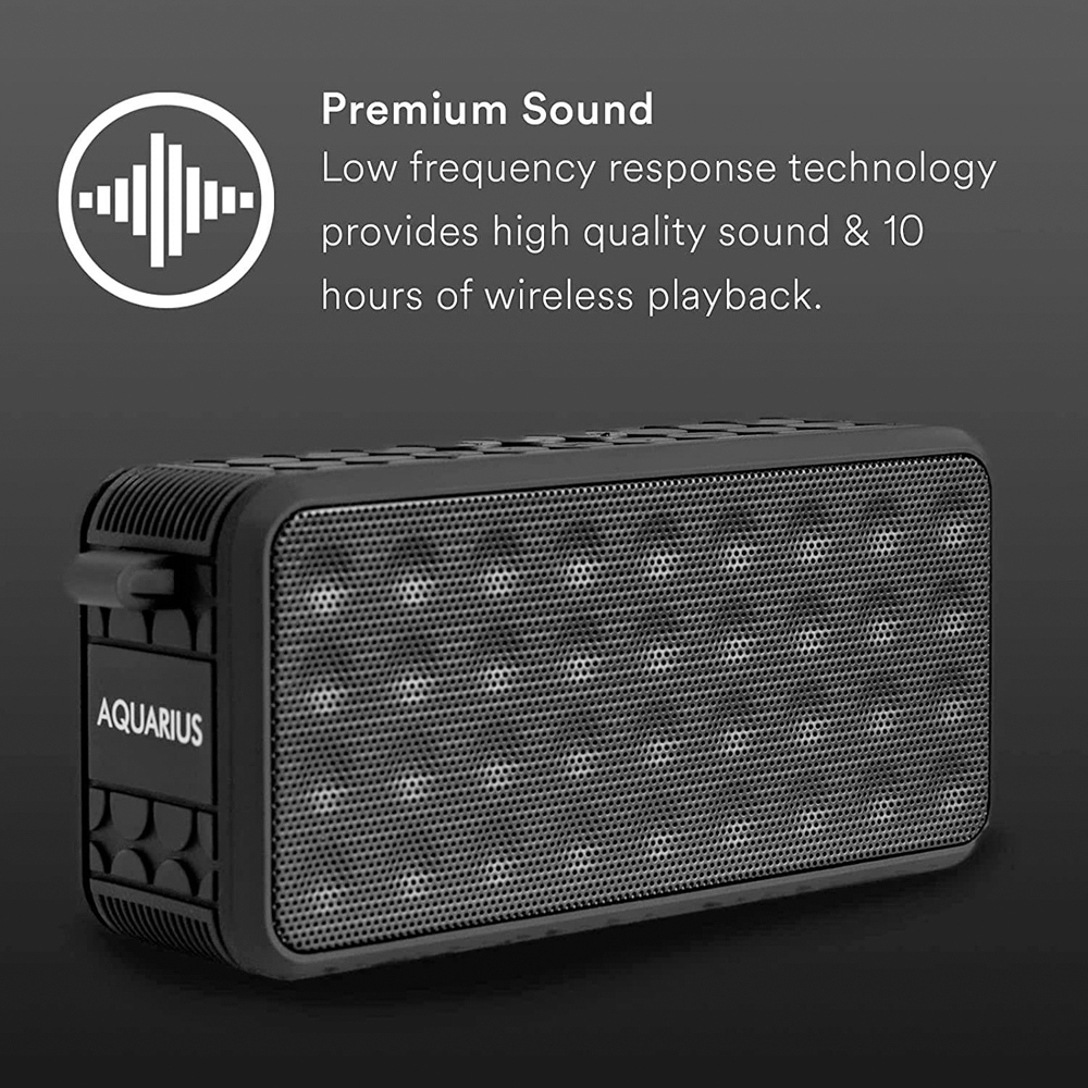 Aquarius Black Portable Bluetooth Speaker Image 3