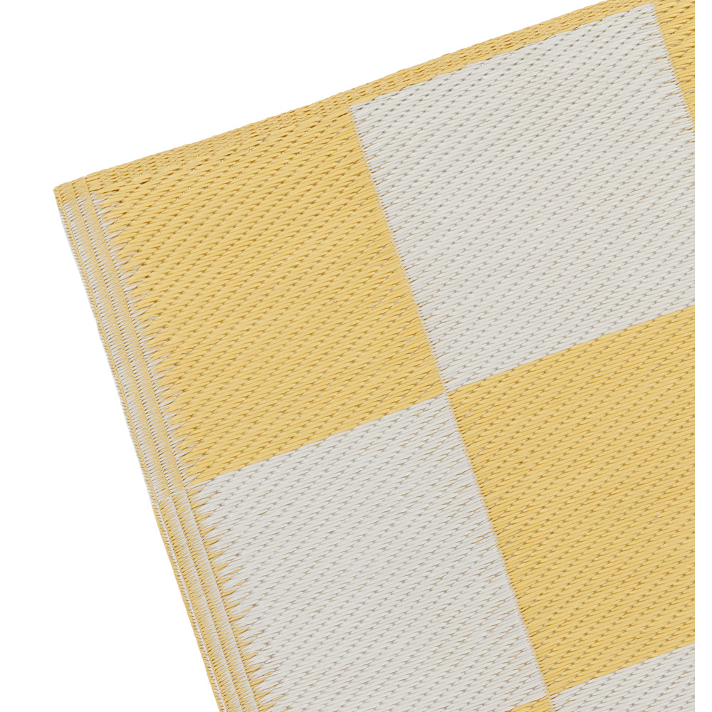 furn. Yellow Checkerboard Recycled Outdoor Rug 120 x 180cm Image 3