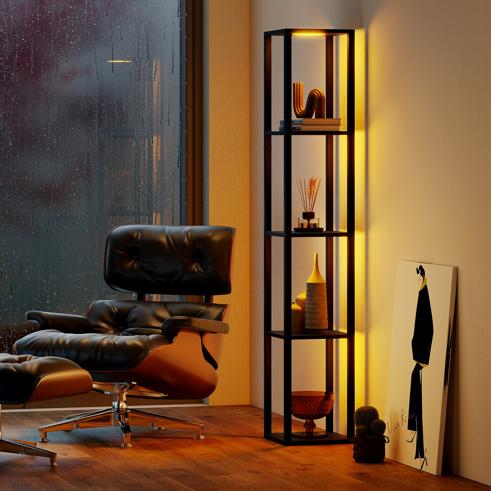 Costway 4 Shelf with 3 Way Dimmable LED Light Floor Lamp Image 6