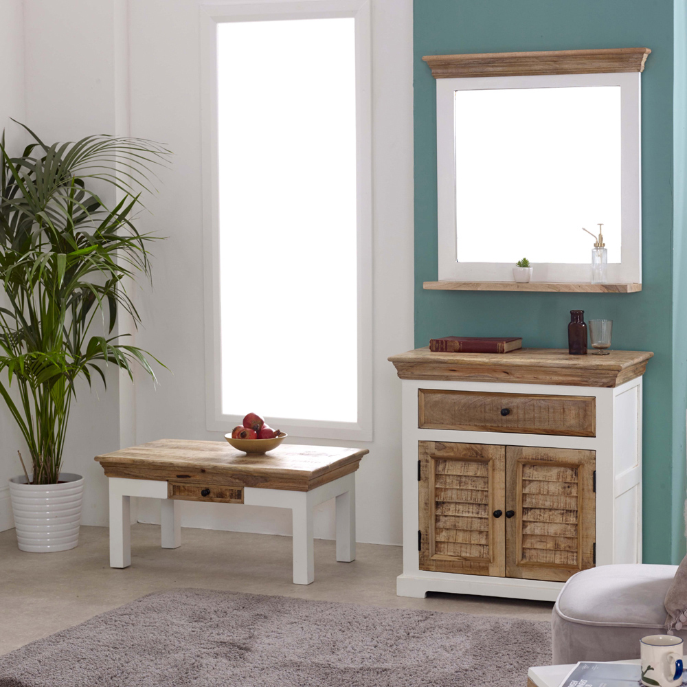 Brooklyn Alfie Single Shelf Solid Mango Wood Mirror Frame Image 5