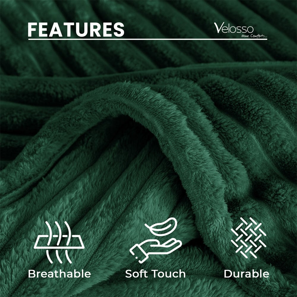Velosso Bellissima Emerald Plush Throw 150 x 200cm Image 5