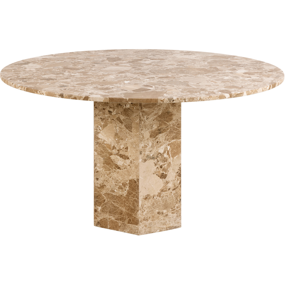 Florence Naxos Marble 4 Seater Round Dining Table Brown Image 3