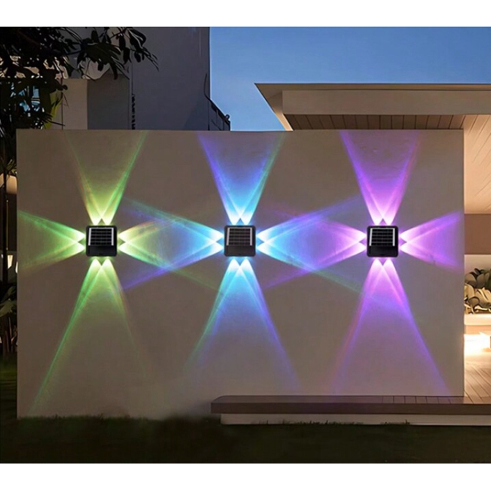 ExtraStar Multicolour LED Modern 4 Way Solar Wall Light Image 2