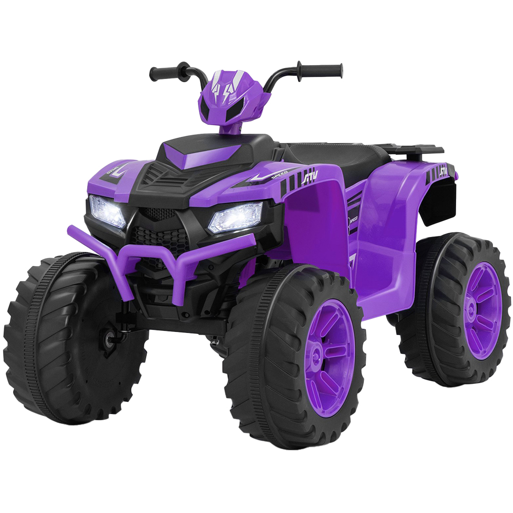 Costway Kids Purple Ride On ATV Toy Car with LED Lights and Wireless Connection 24V Image 1
